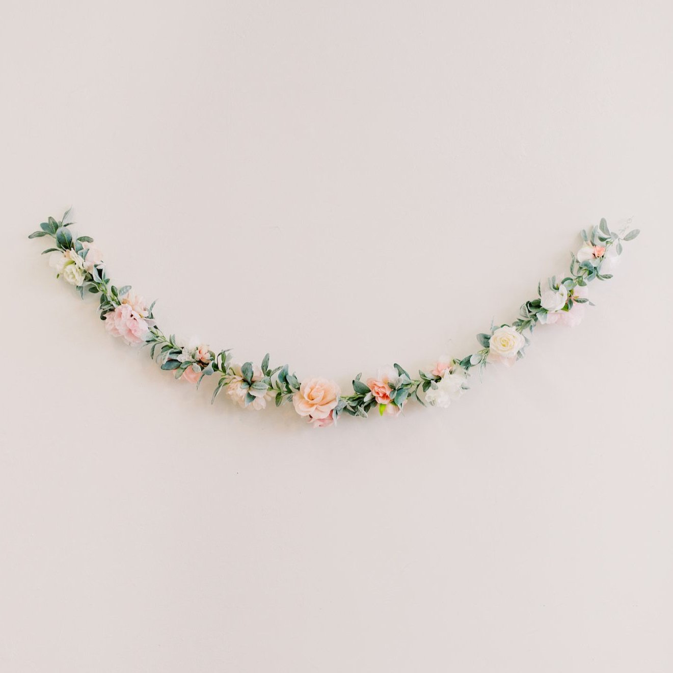 Whimsical flower garland nursery wall art