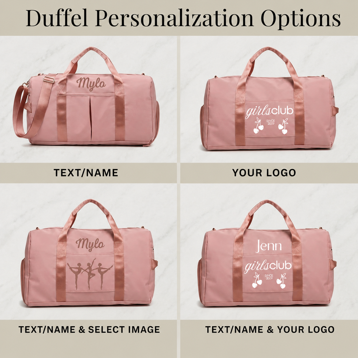 Personalized Weekender Bag Carry-on Size Travel Duffel