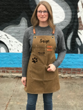 Dog groomer apron with pockets water resistant smock for pet stylists