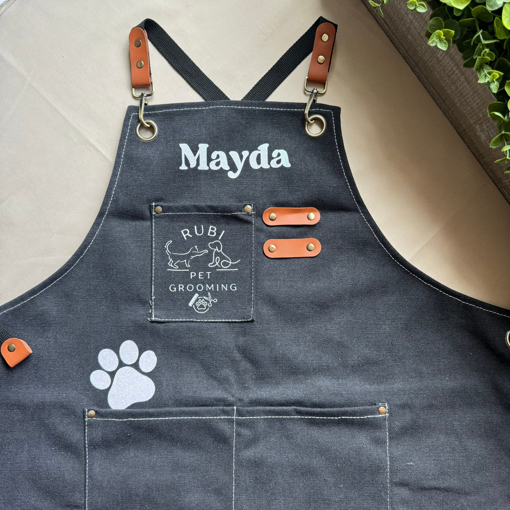 Personalized Dog Groomer Aprons Custom Pet Grooming Uniform for Salons