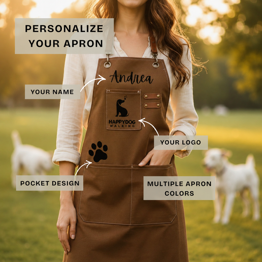 Custom dog groomer apron with name embroidery for pet stylists