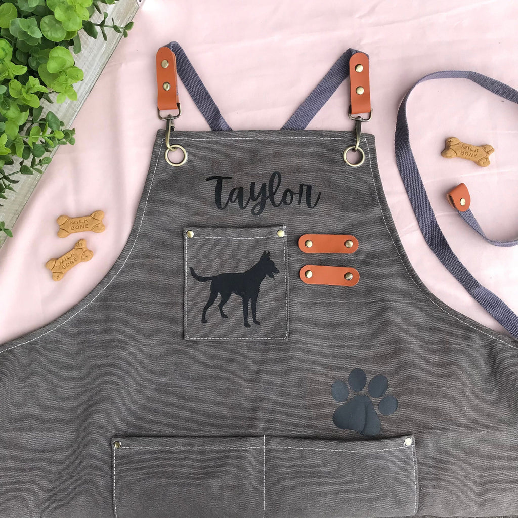 Personalized Dog Groomer Apron Pet Grooming Smock with Storage Pockets