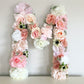 Blush flower letter wall art personalized decor botanical