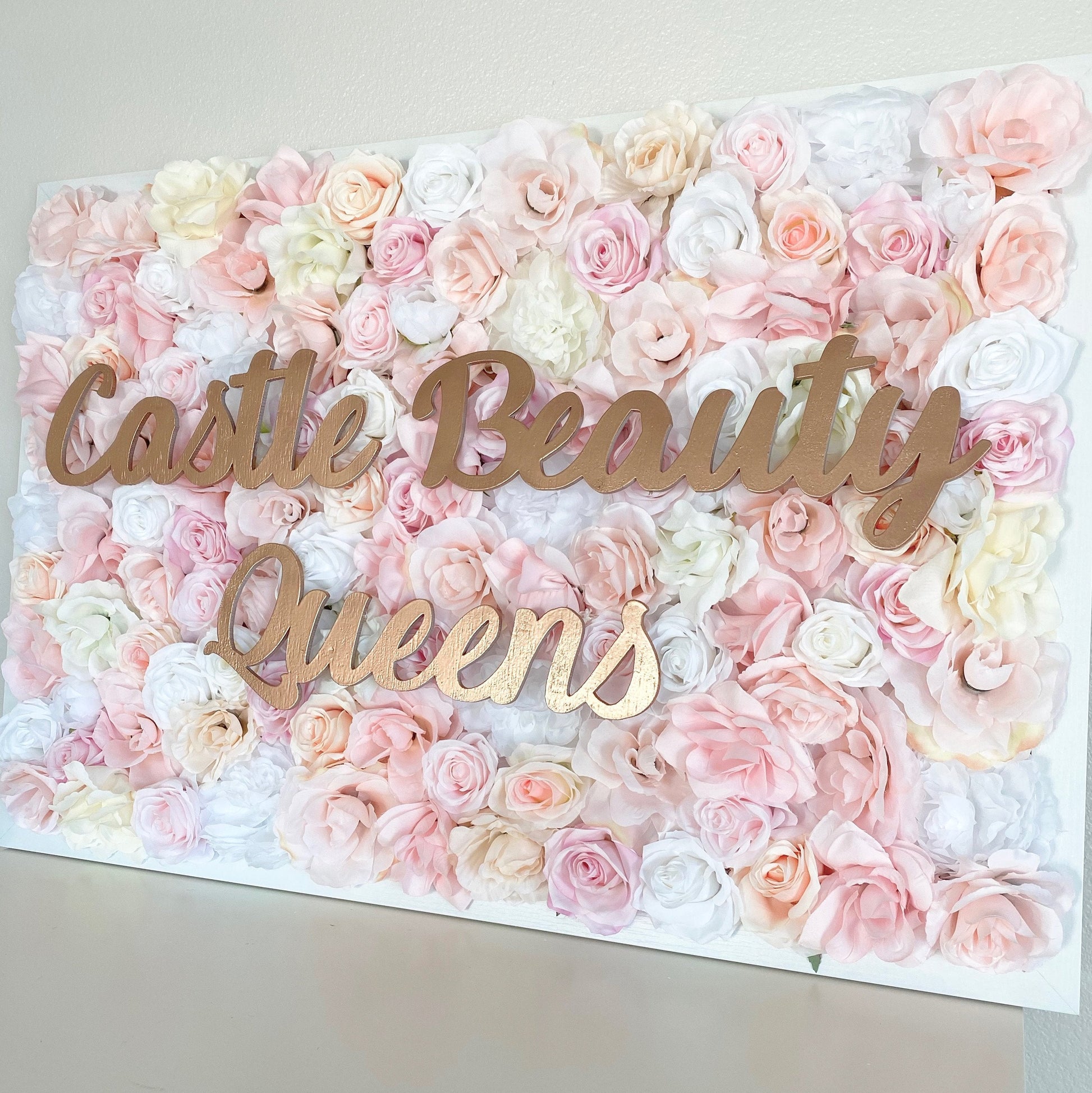 Flower wall name sign business backdrop for events and photo booth