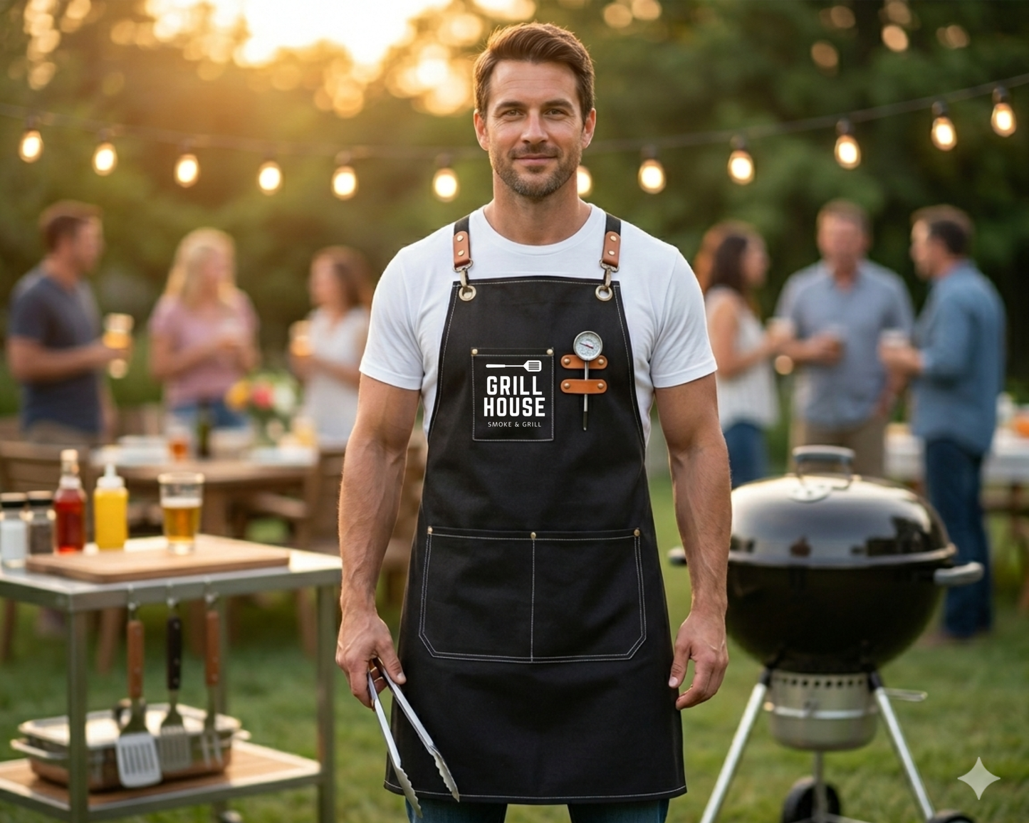 Custom BBQ Apron with Pockets Professional Grilling