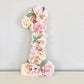 Floral number one faux flower first birthday photo