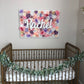 Girl room flower wall art name sign teen bedroom decor