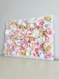 Pink gold flower wall nursery blush