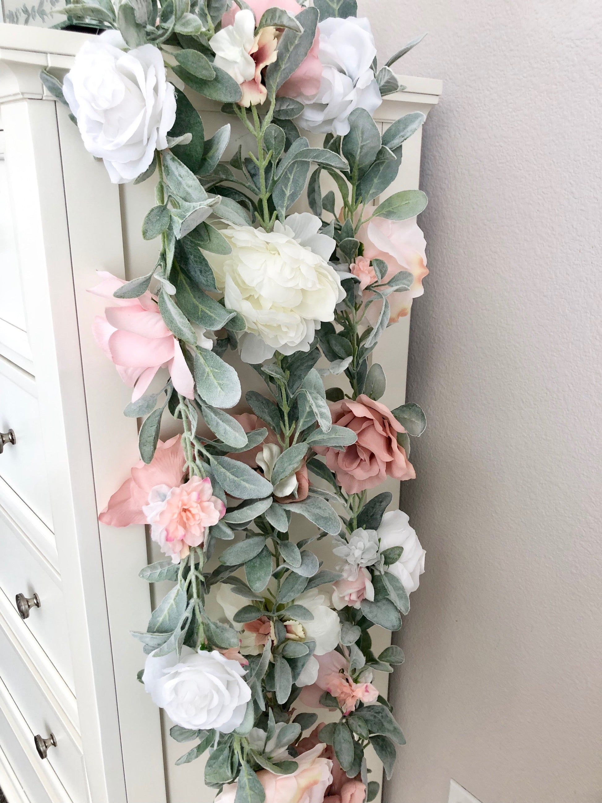 Floral garland backdrop table decor flower wall