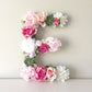 Floral letter boho pink girl room decor