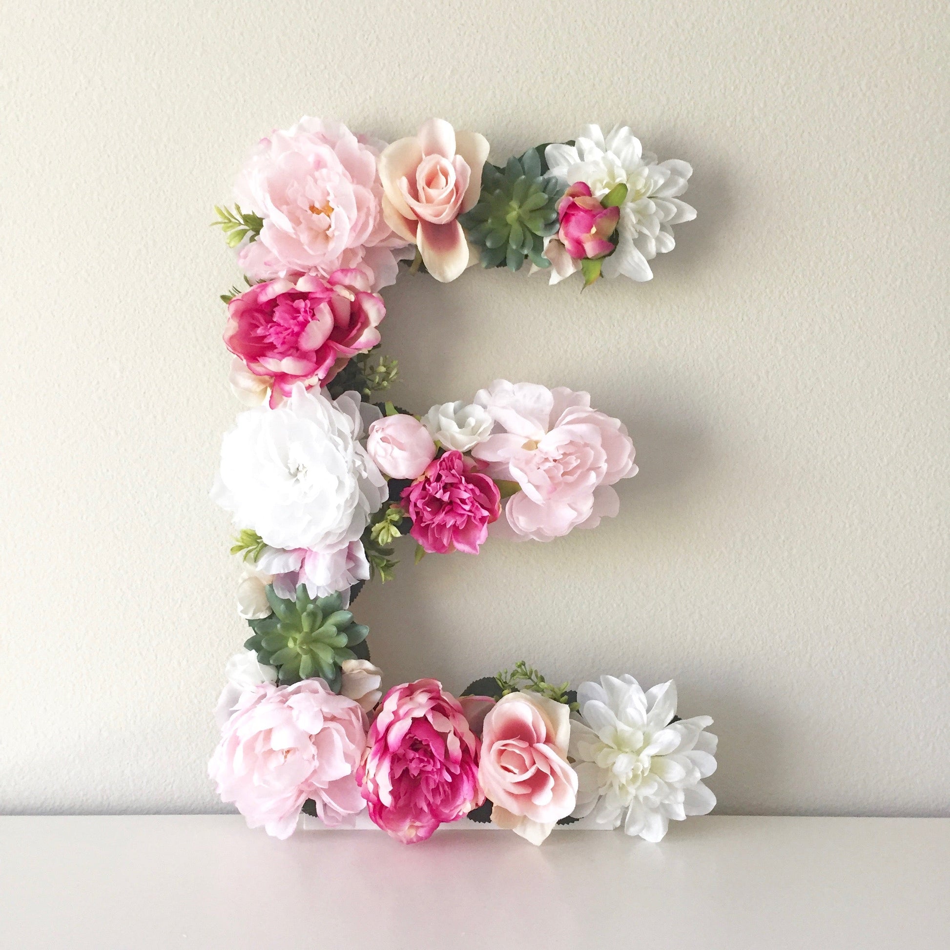 Large custom floral letter boho event photography