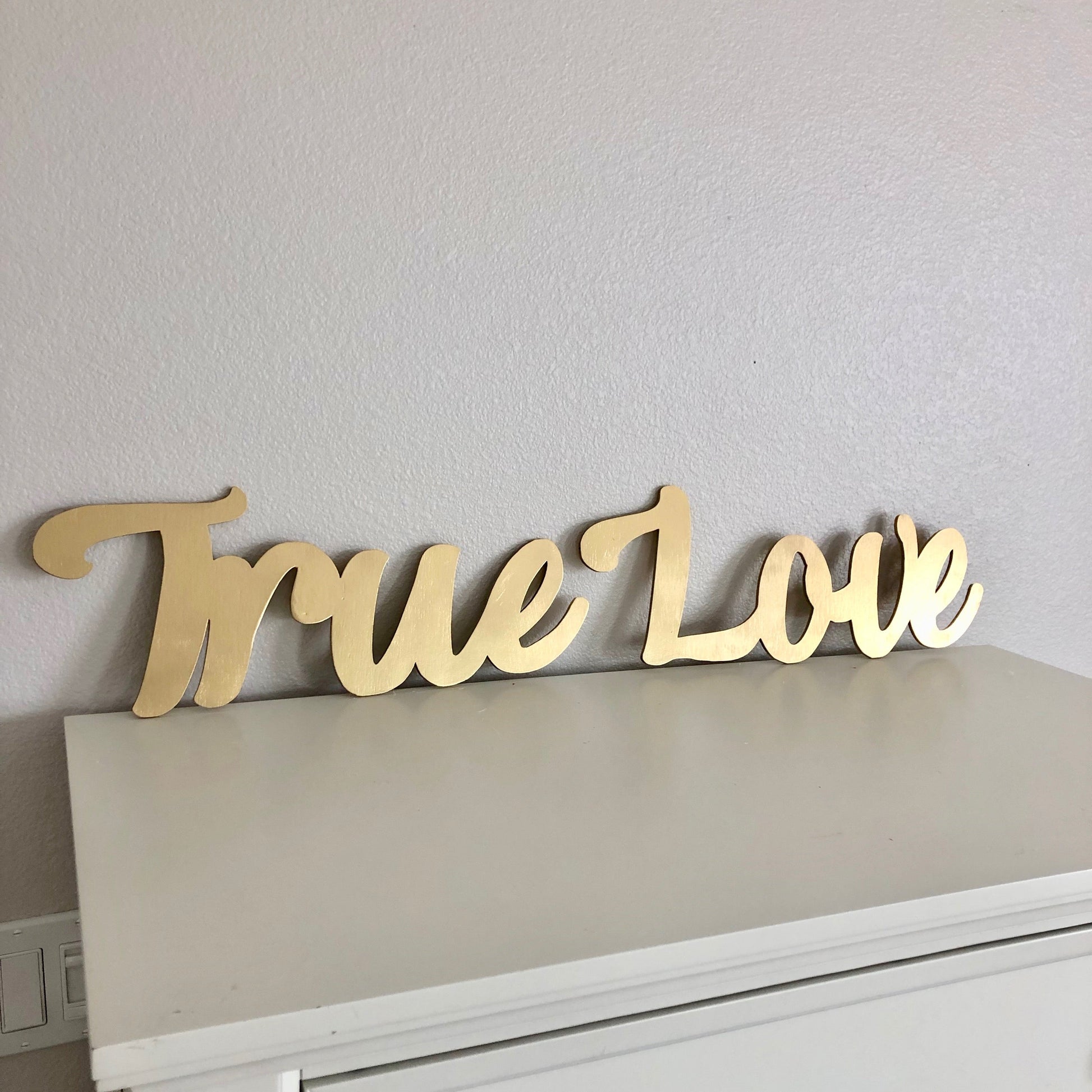 Gold wood name sign personalized wall art