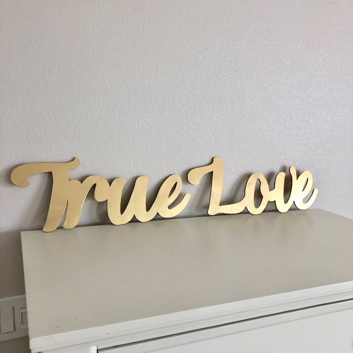 Gold wood name sign personalized wall art