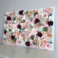 Blush burgundy 3D flower wall wedding display
