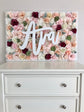 Boho custom flower wall name sign wedding and shower backdrop