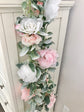 Blush custom floral garland silk flowers