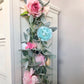 Faux silk milestone garland rainbow baby photo backdrop