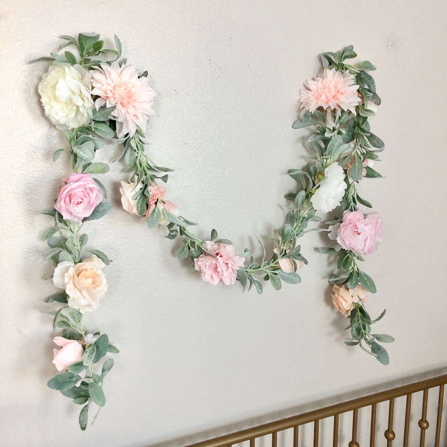 Soft floral wall girl nursery decor art