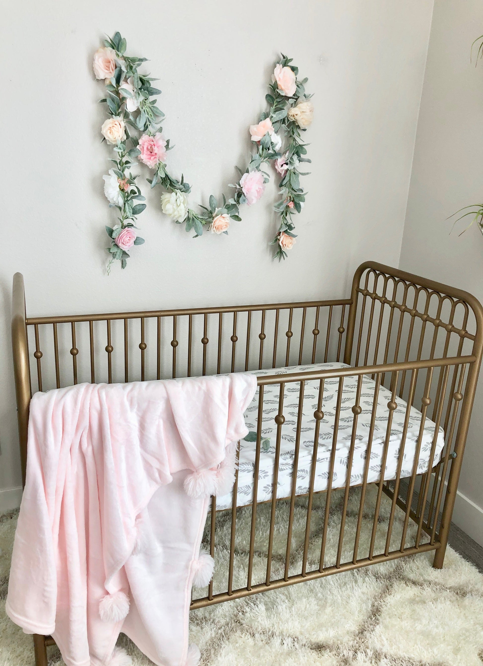 Blush peony wall garland baby gift