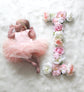 Newborn photo prop milestone idea floral baby