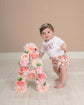 Floral letter first birthday photo prop