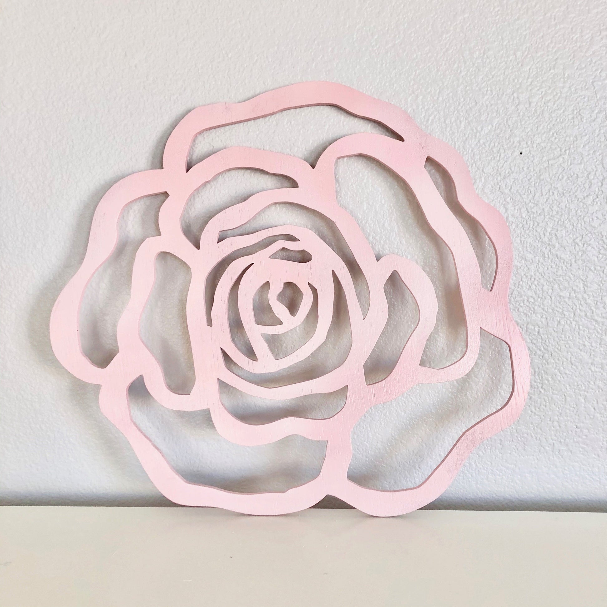 Wood rose flower cutout art nursery bedroom