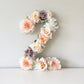 Floral number faux flower birthday party photo backdrop