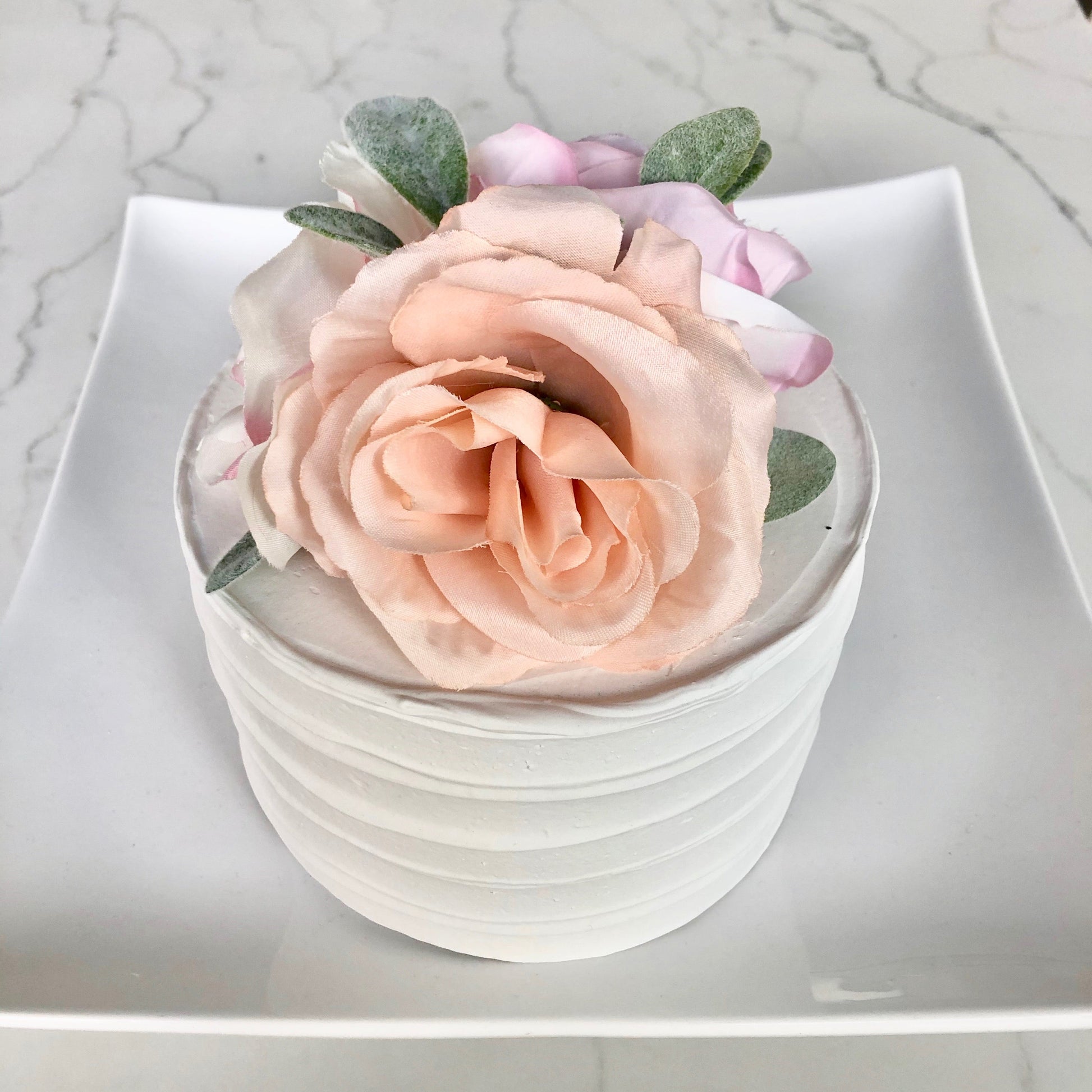 Girl birthday floral cake topper pink gold celebration