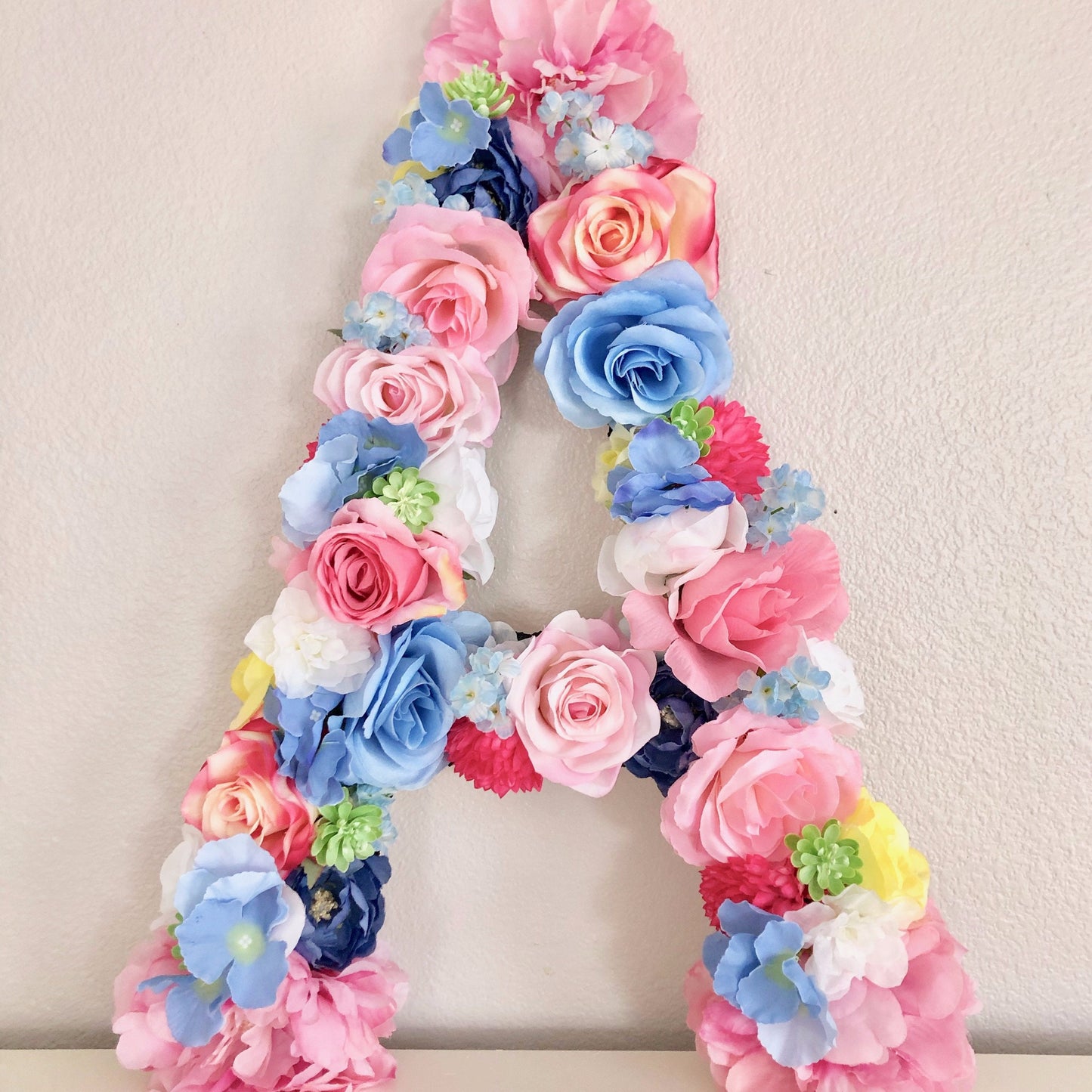 Floral letter nursery wall art baby gift boho