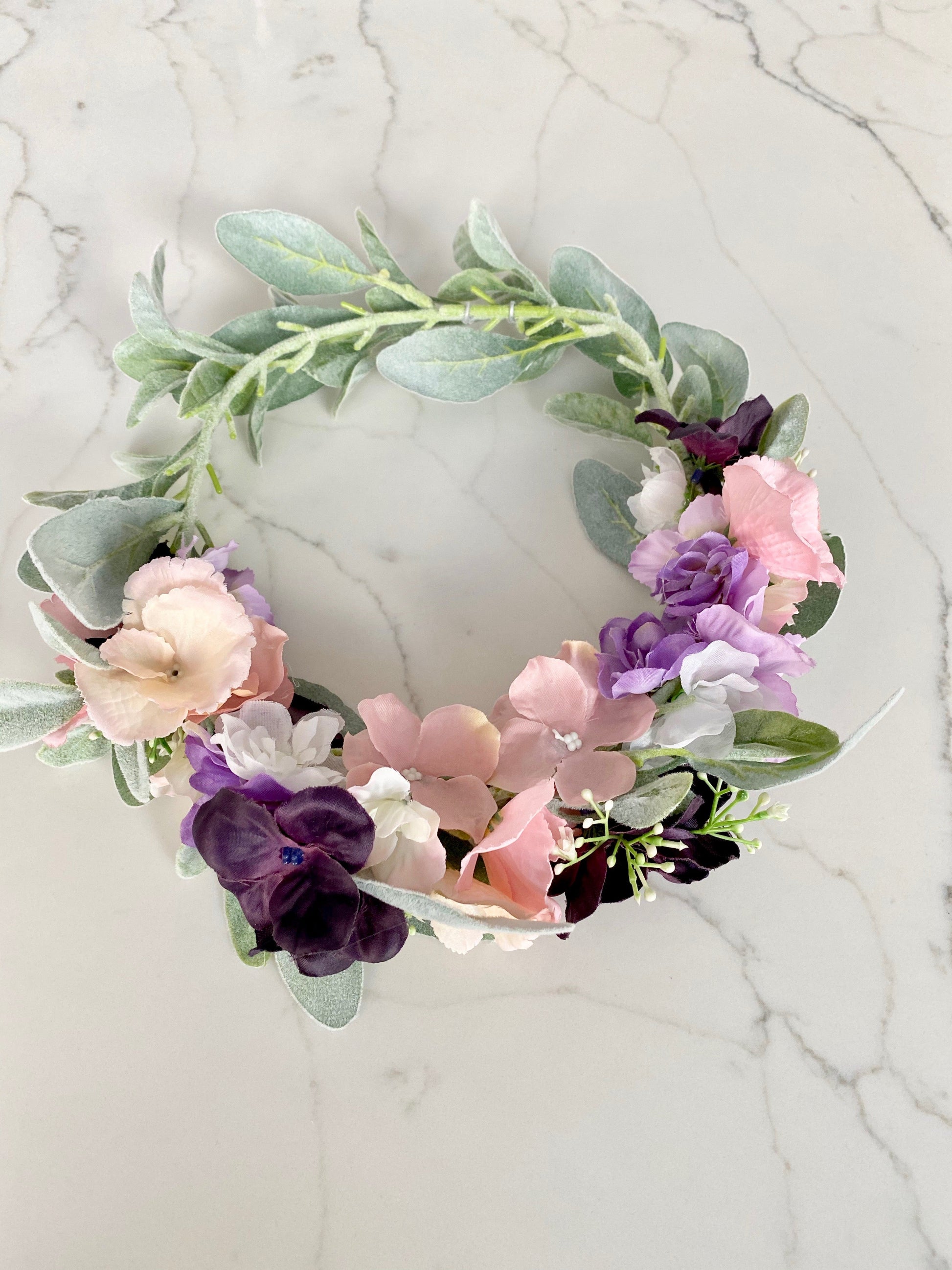 Bridal flower crown full bloom silk peonies