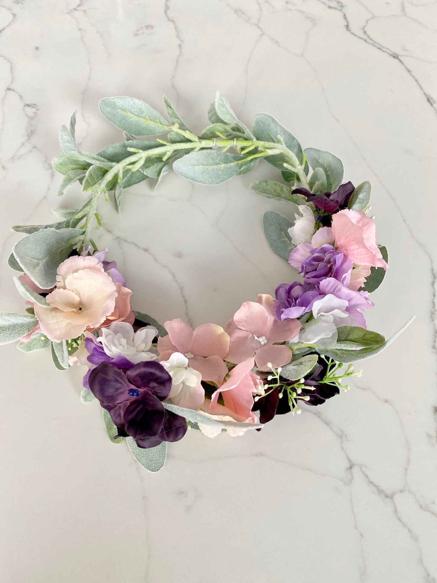 Bridal flower crown full bloom silk peonies