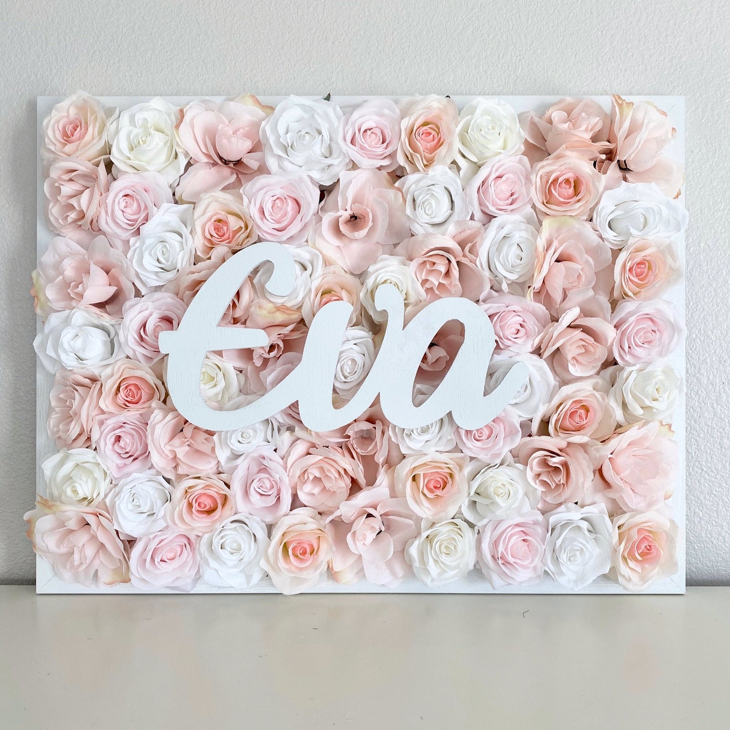 Nursery Floral Wall with Name Sign Customize Flowers Personalized Decor