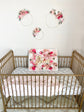 Personalized floral hoop with custom text for nursery wall