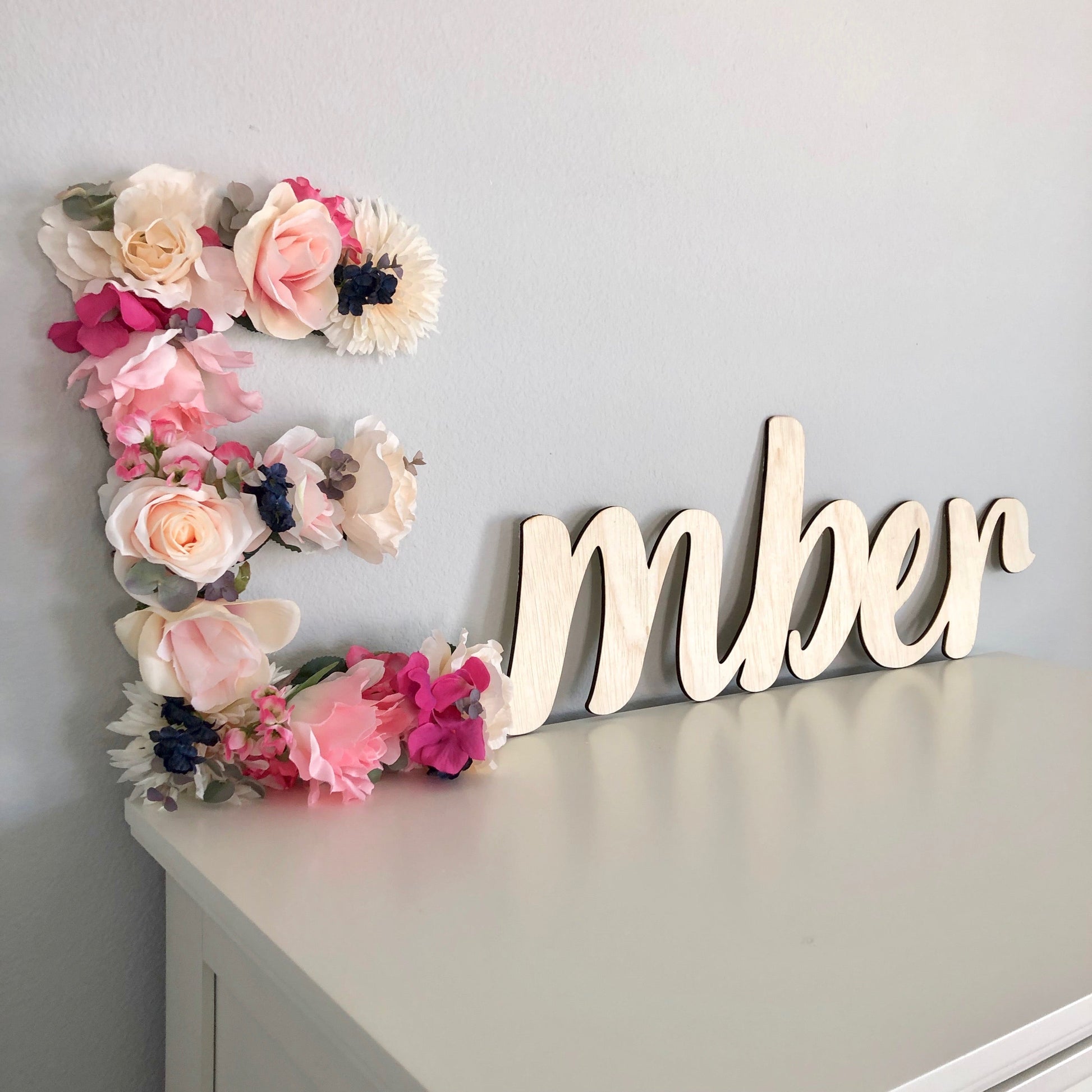 Baby girl wood name sign