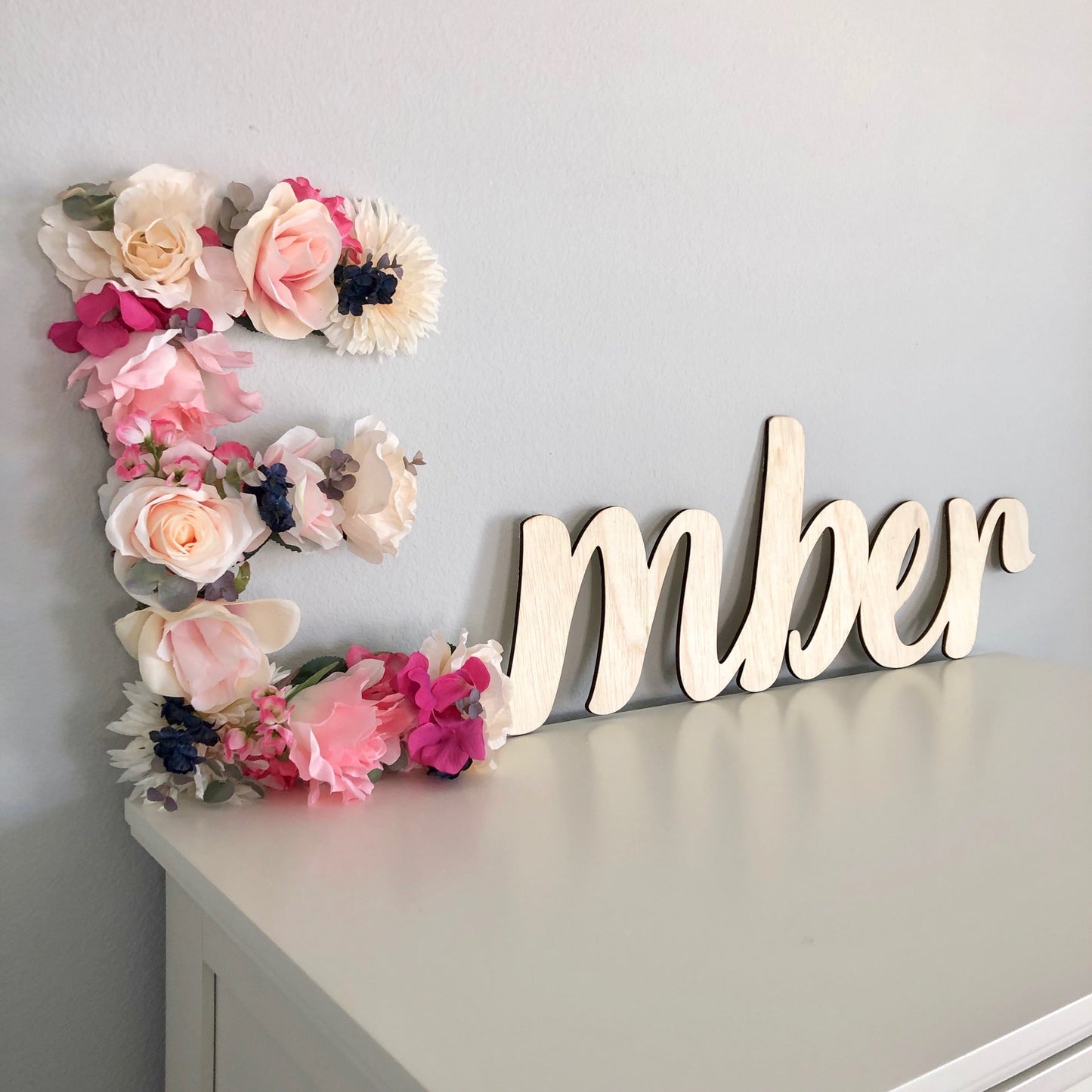 Baby girl wood name sign