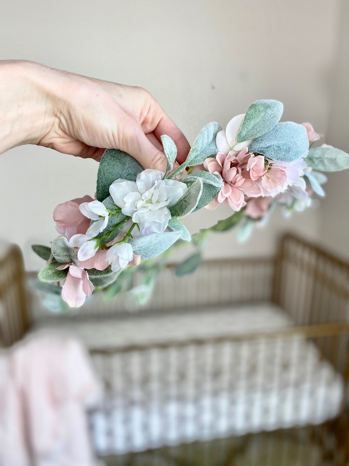 Custom bridal flower crown wedding hair