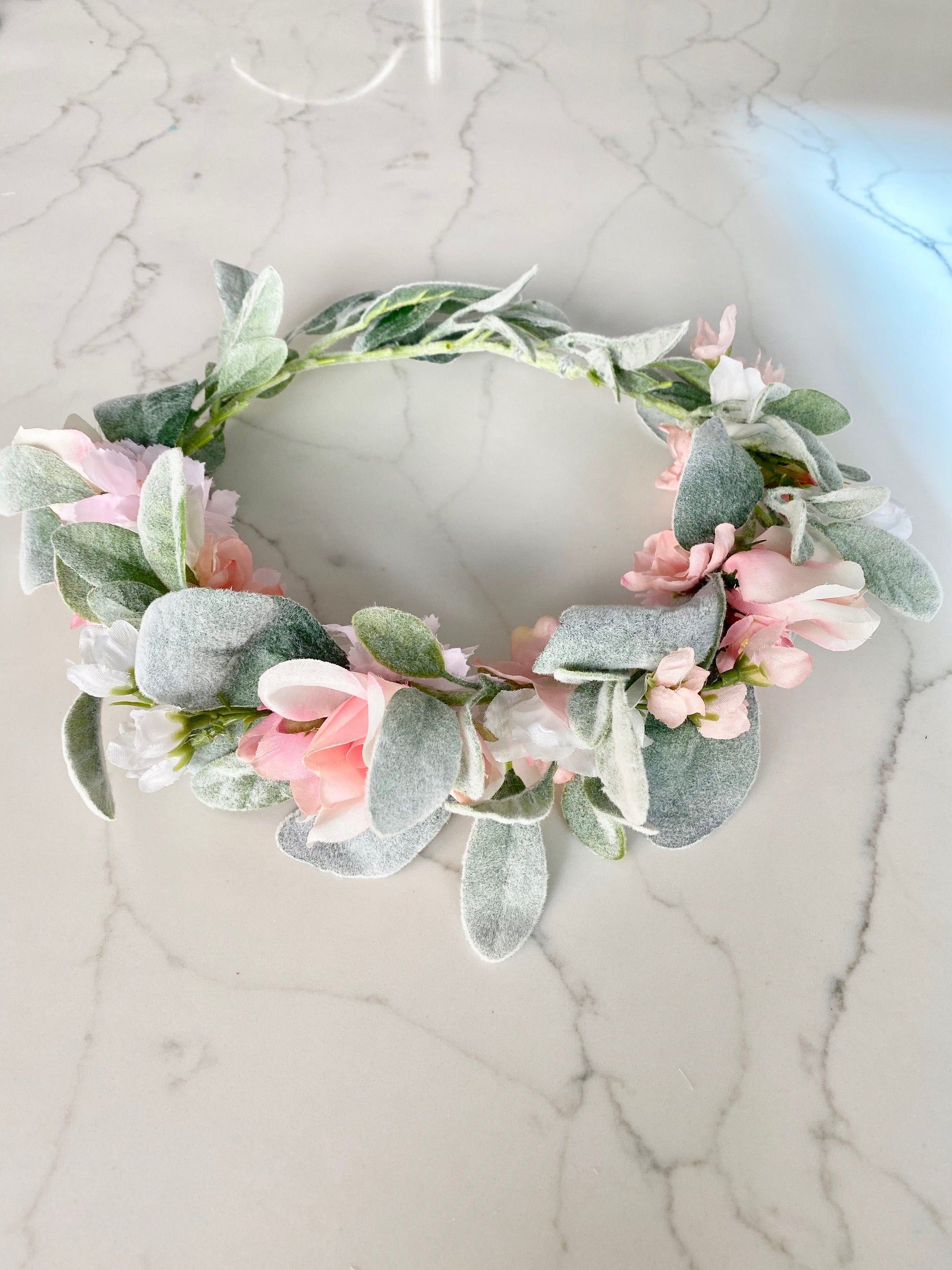 Artificial flower crown bride wedding hair