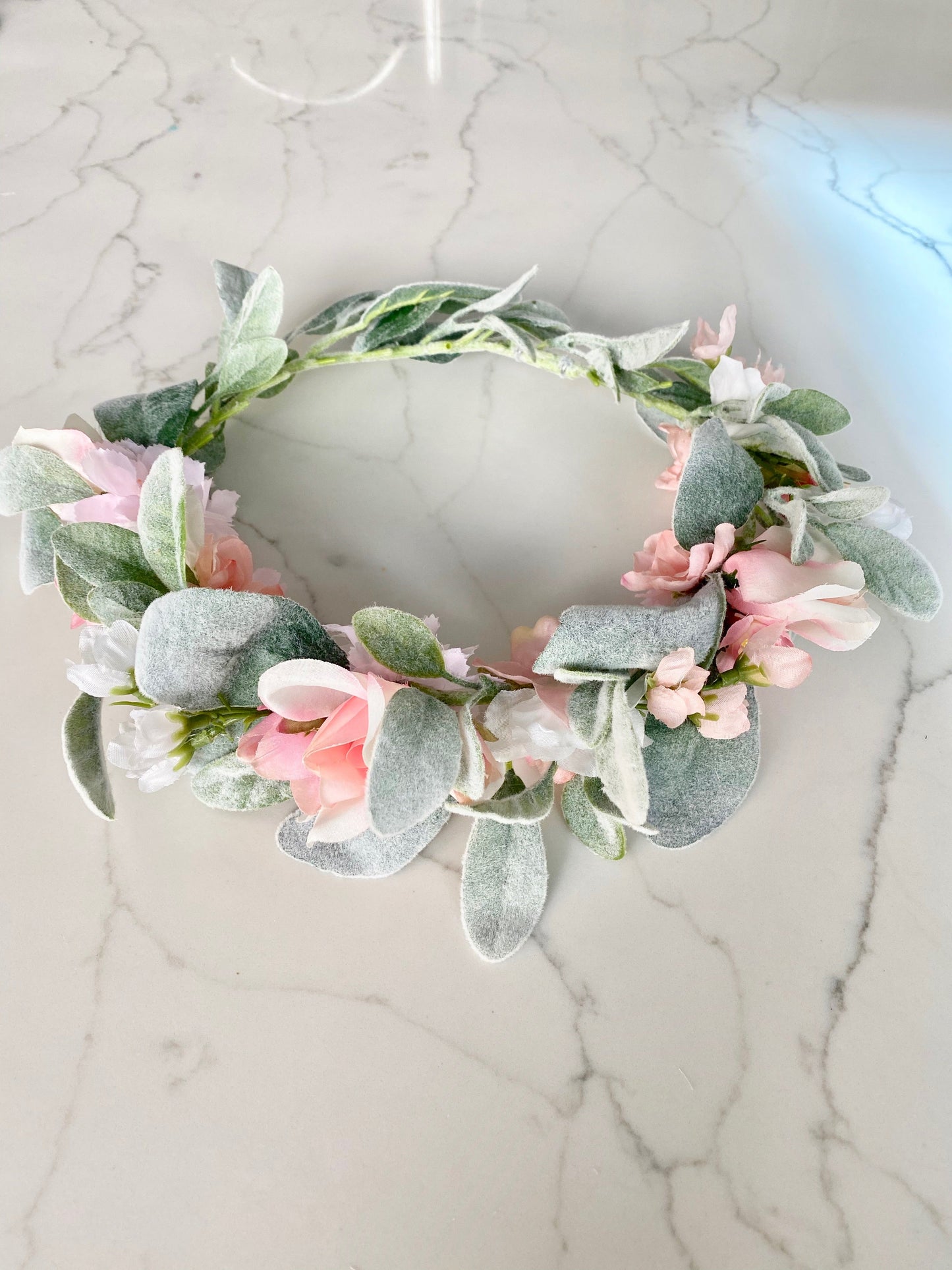 Artificial flower crown bride wedding hair