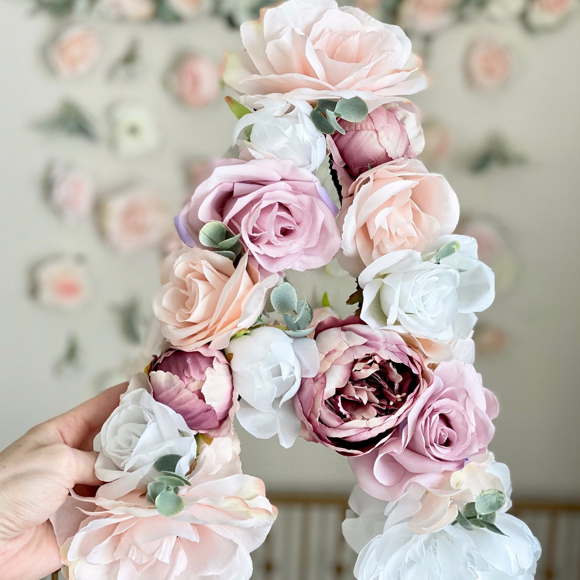 Flower monogram letter custom wedding decor initial