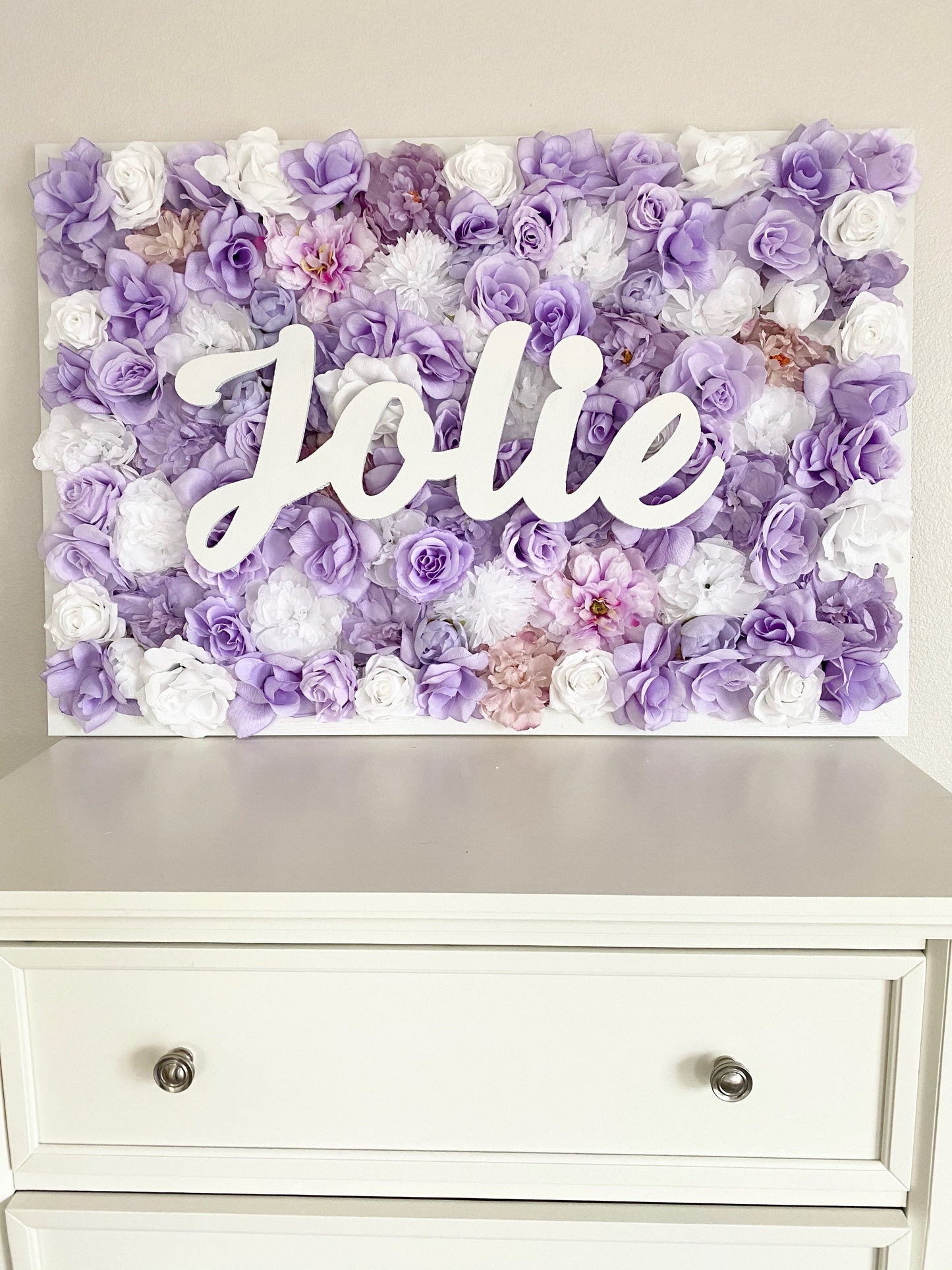 Nursery floral wall personalized name sign decor