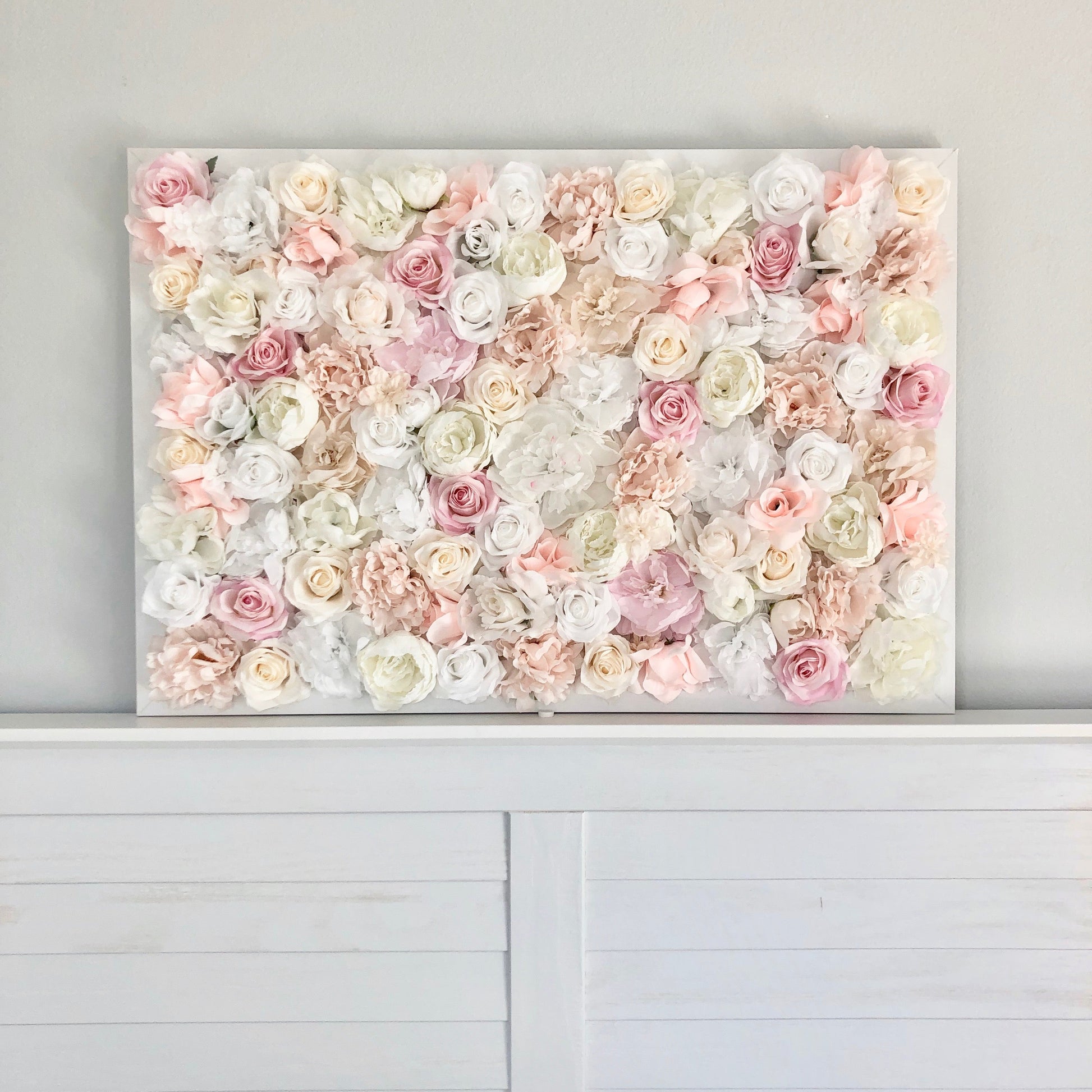 Custom blush flower wall floral backdrop hanging decor