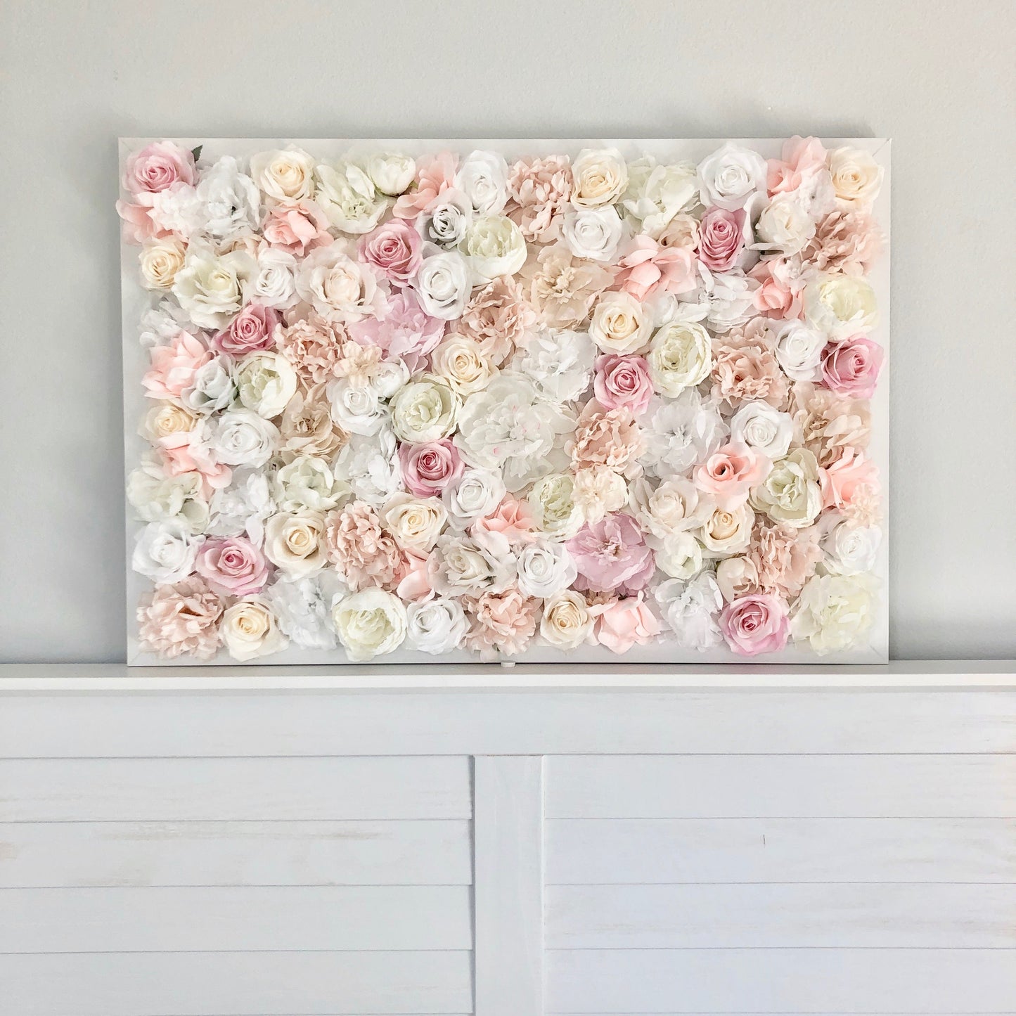 Custom blush flower wall floral backdrop hanging decor