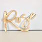 Gold painted wood name sign
