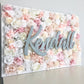 Flower wall name sign personalized floral backdrop for party