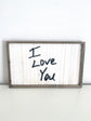 Framed laser cut wood sign with raised lettering