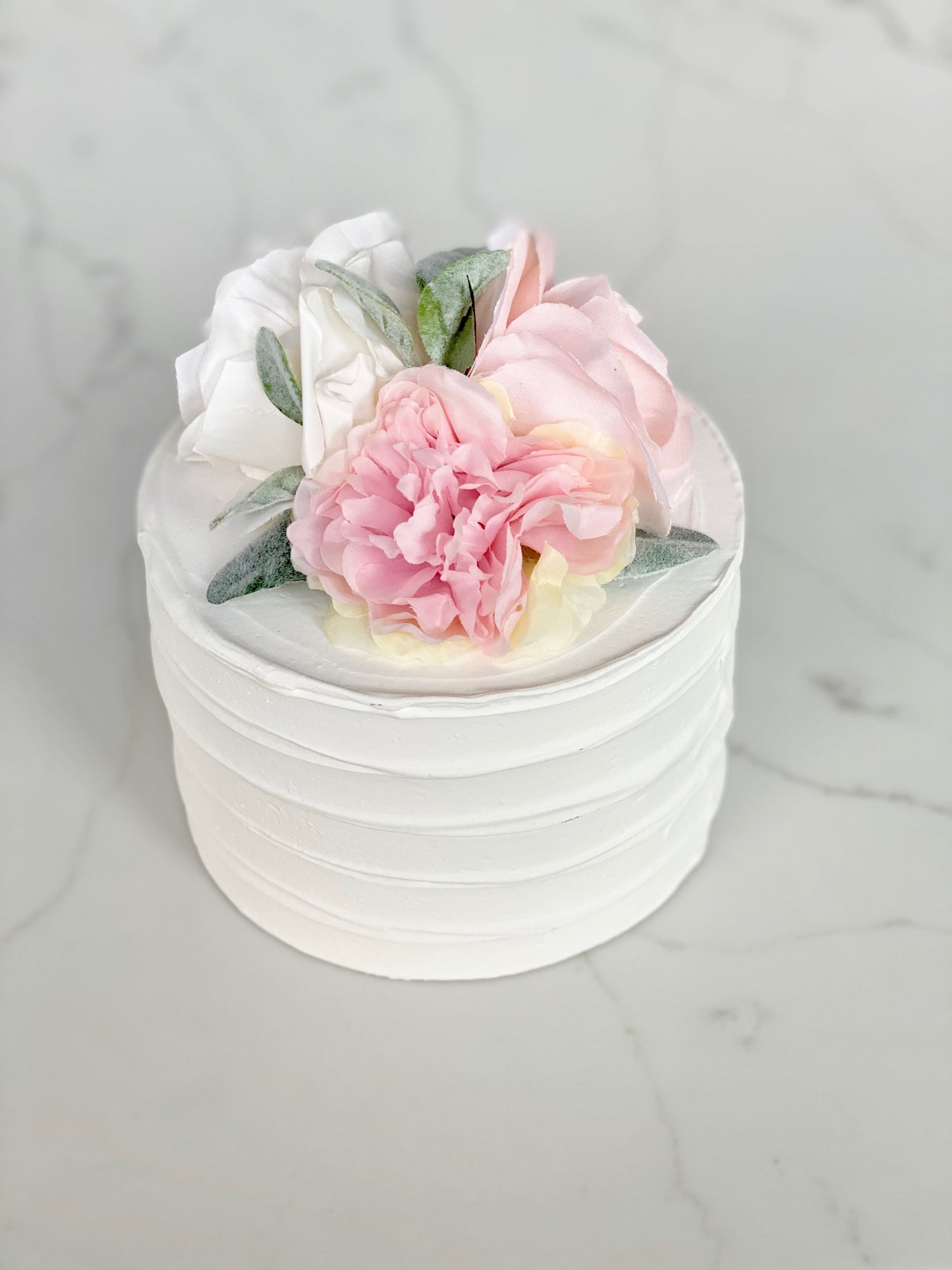 Soft flower cake topper celebration arrangement
