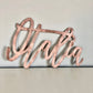 Rose gold wood name sign nursery decor