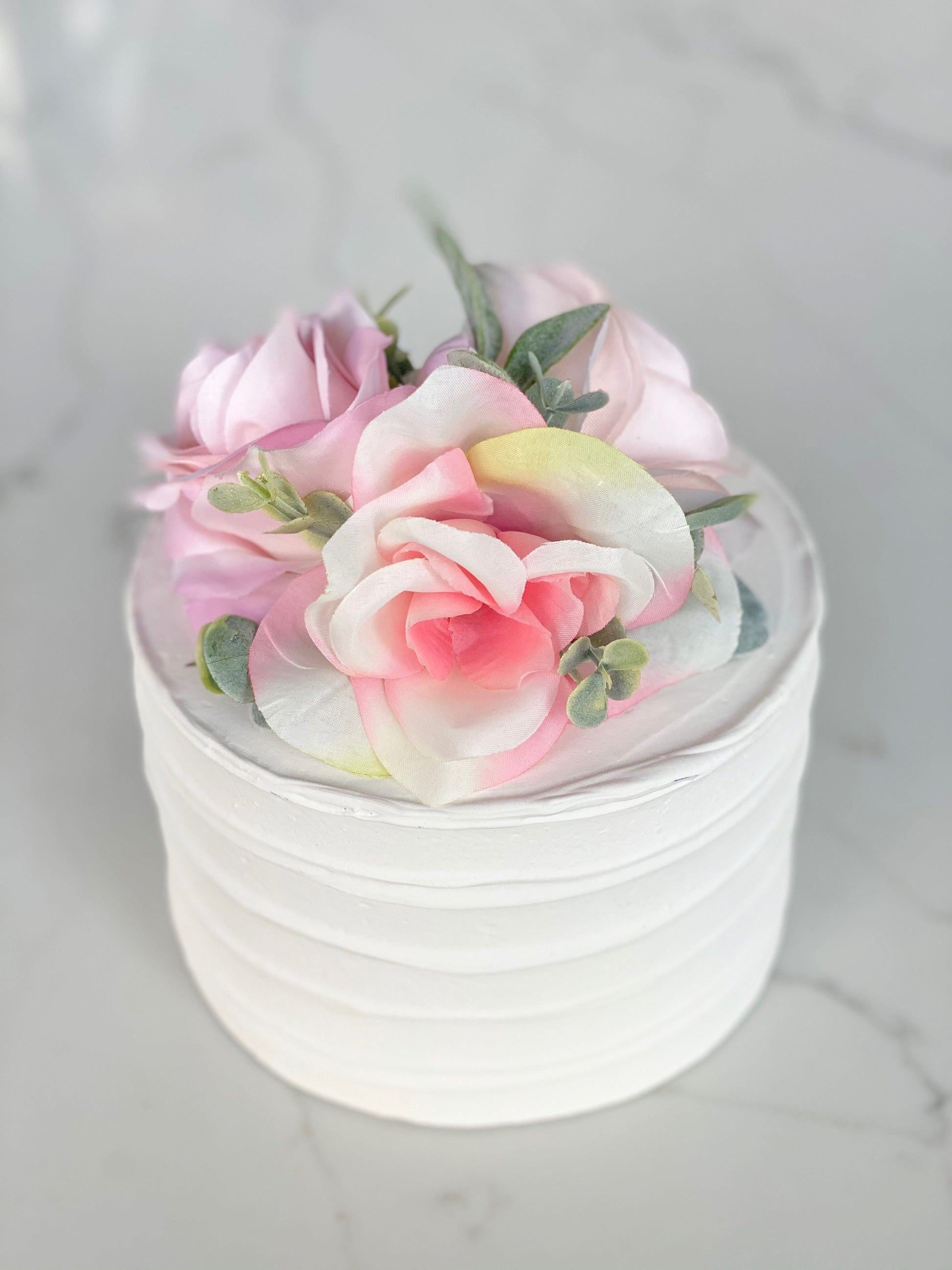 Elegant cake topper soft floral design option