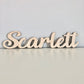 Wood script name sign custom font