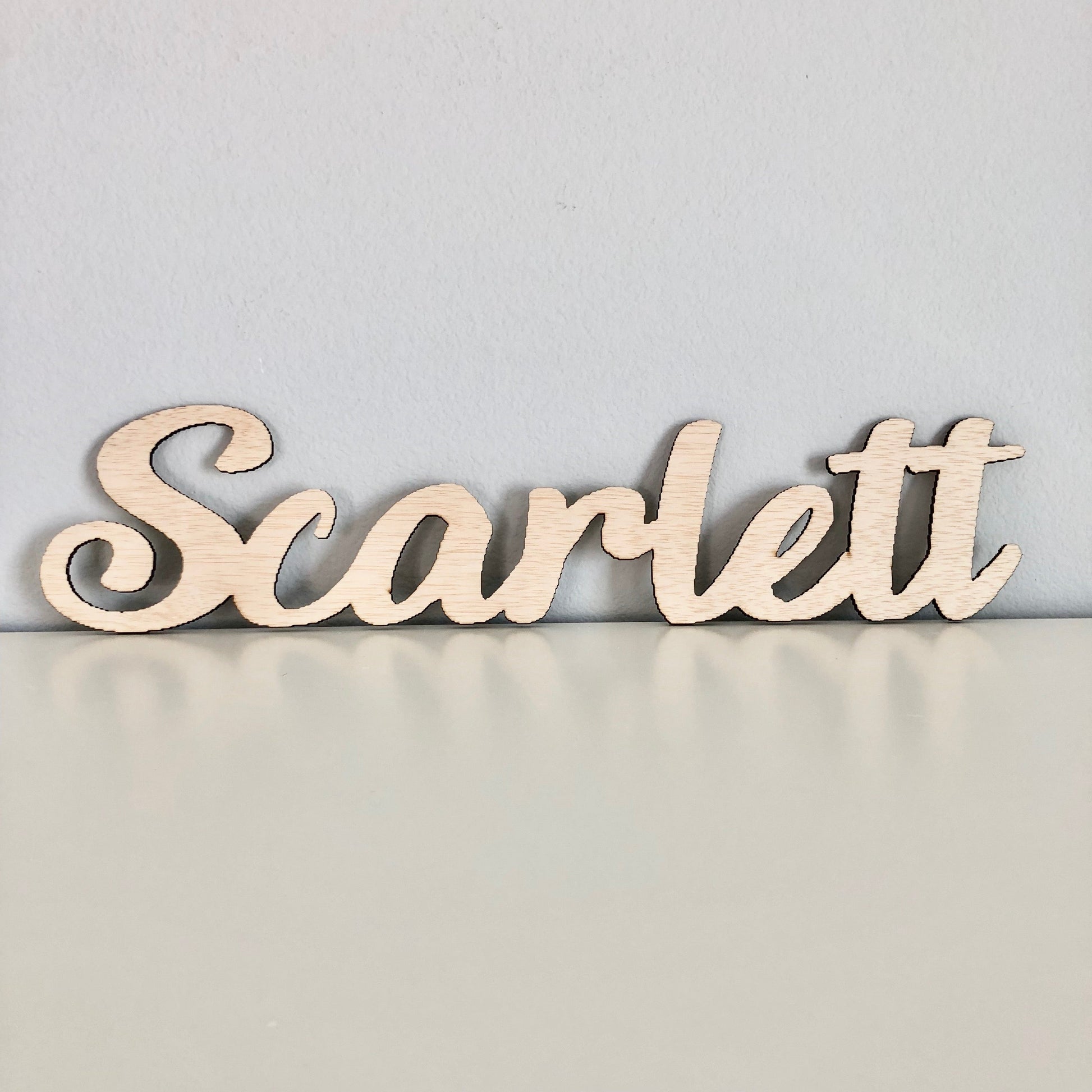 Custom wood script name sign